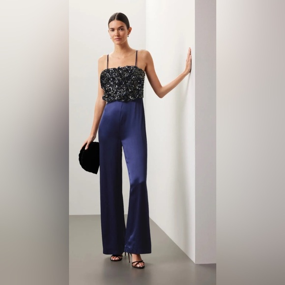 Badgley Mischka Rose Sequin Jumpsuit, size - Picture 5 of 13